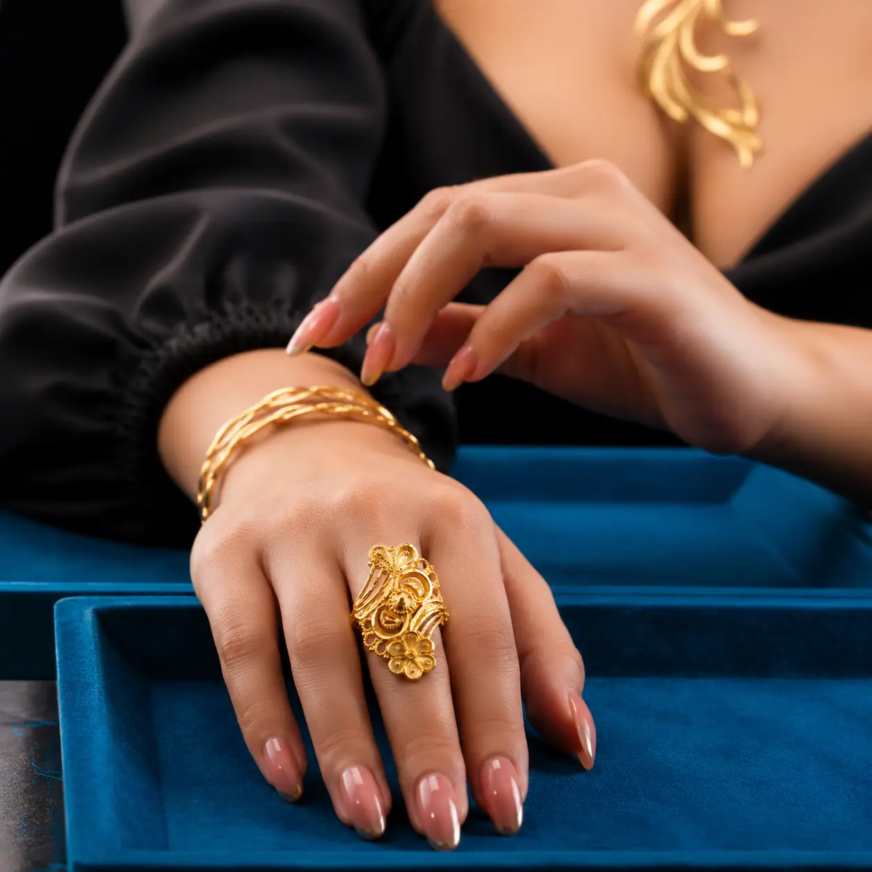 New Ganesha Mayura Bloom Ring