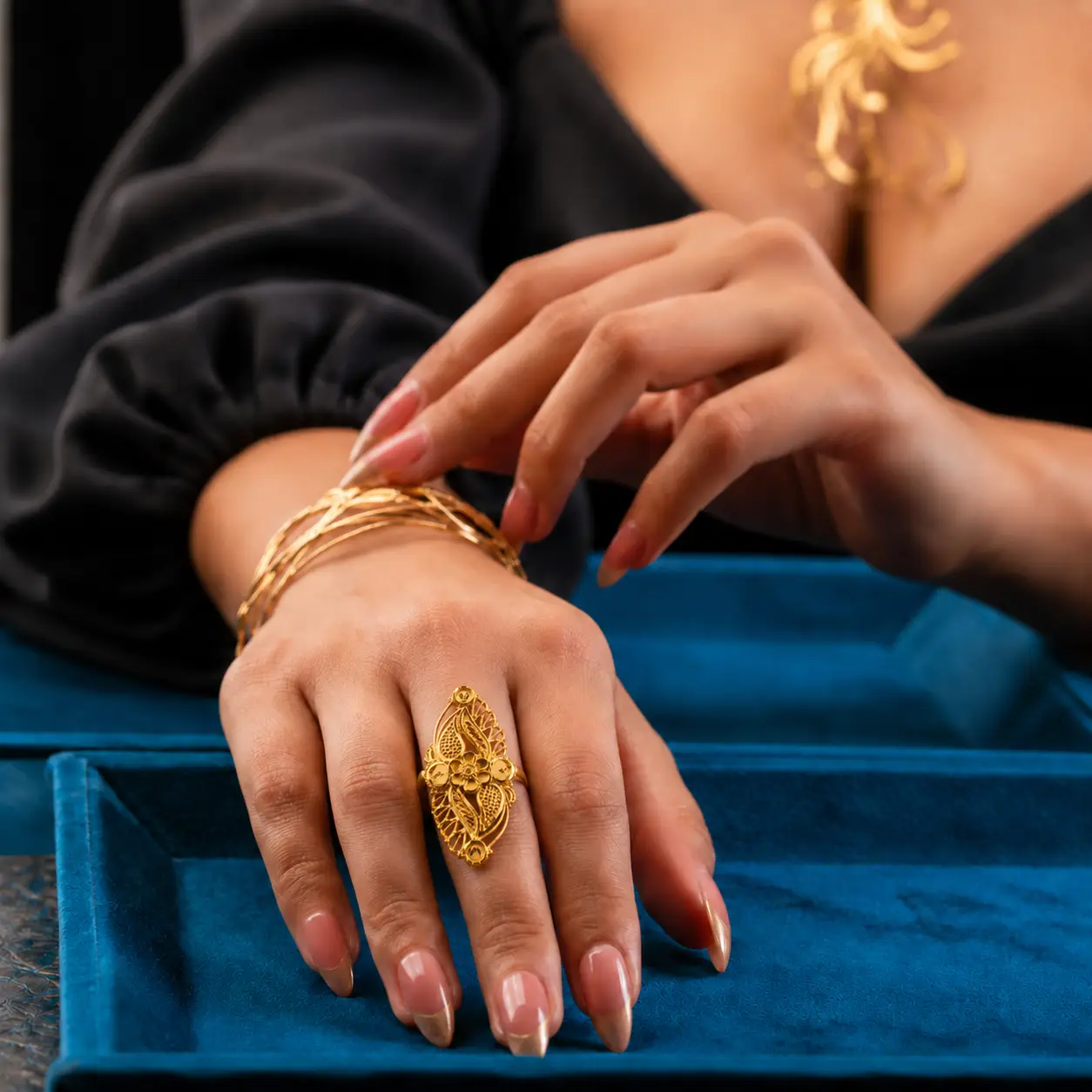 New Ganesha Kamala Blossom Ring