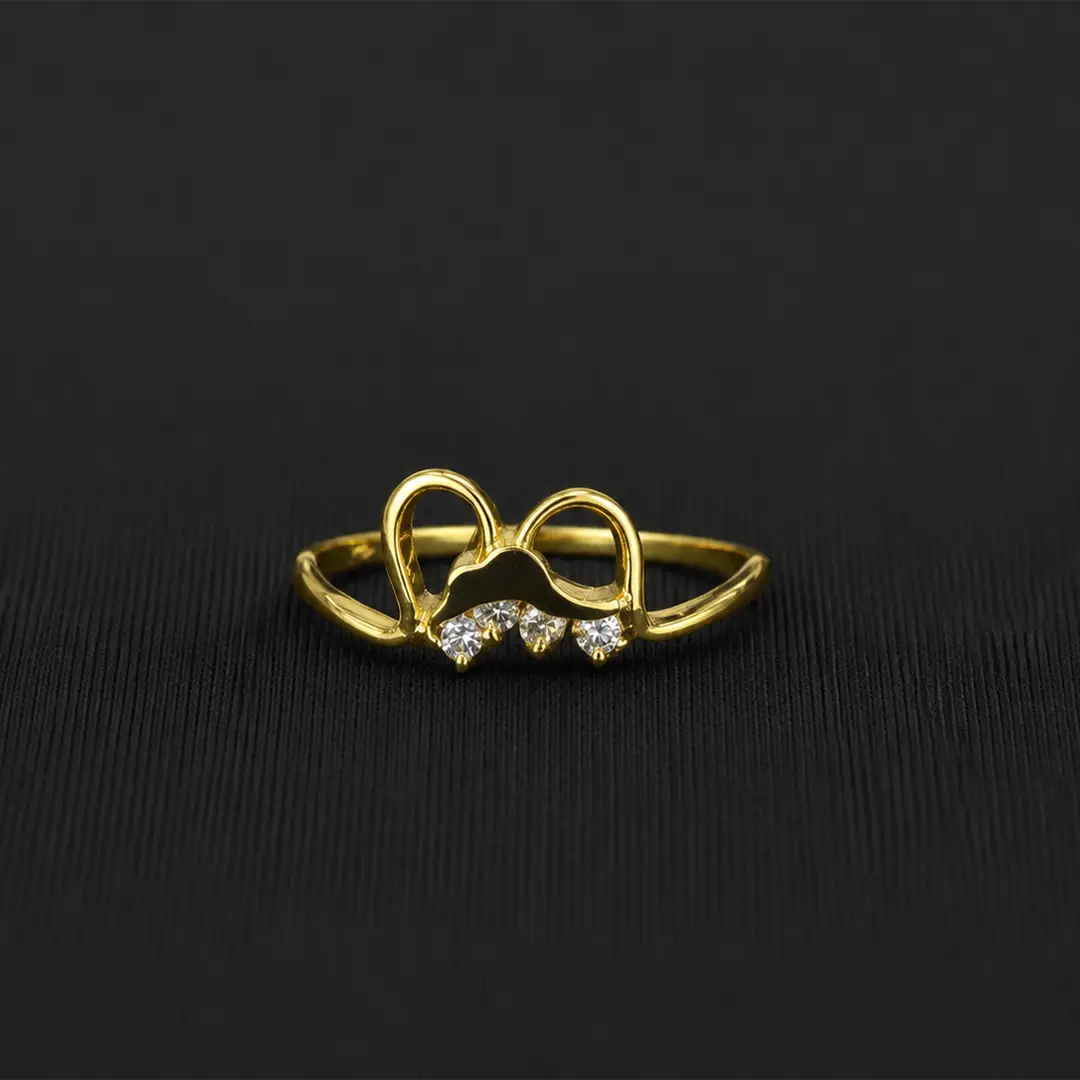 Infinity Heart Accent Gold Ring
