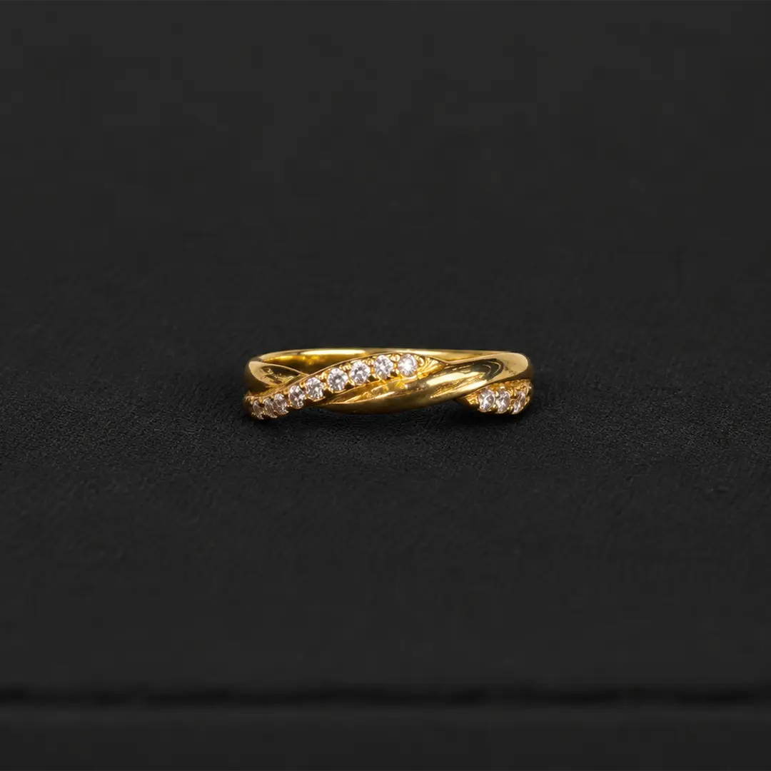 Twisted Accent Gold Ring