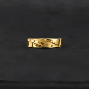 Diagonal Cut Gold Ring
