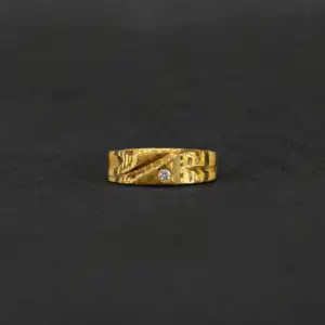 Textured Wave Gold Ring