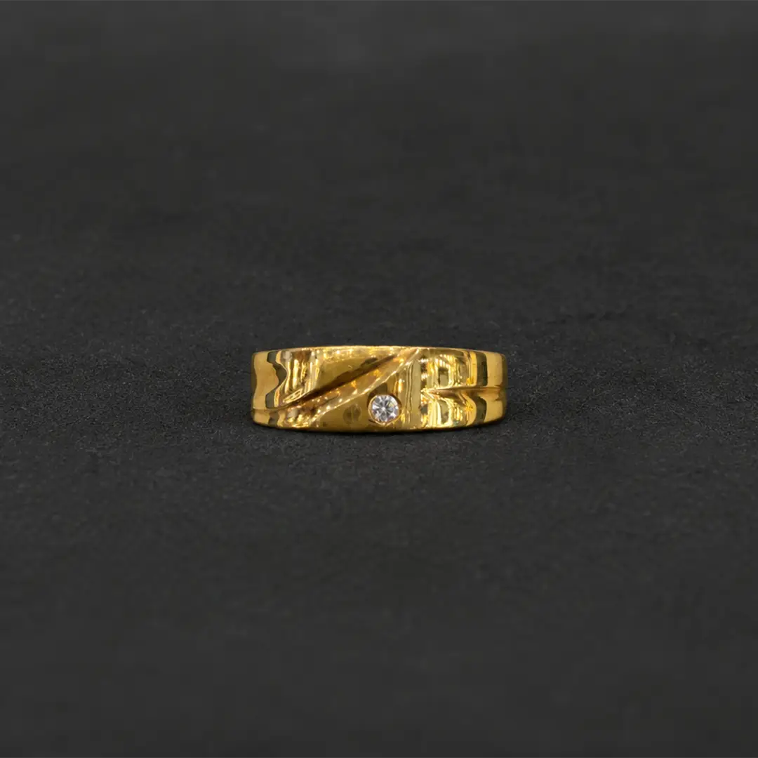Textured Wave Gold Ring