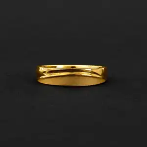 Crossed Wave Gold Ring