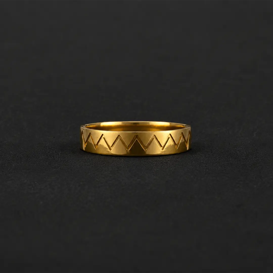 Geometric Band Gold Ring