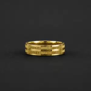 Textured Edge Gold Ring