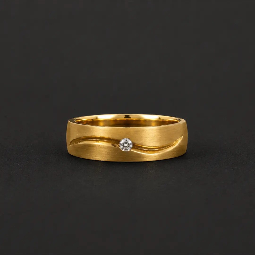Center Accent Gold Ring