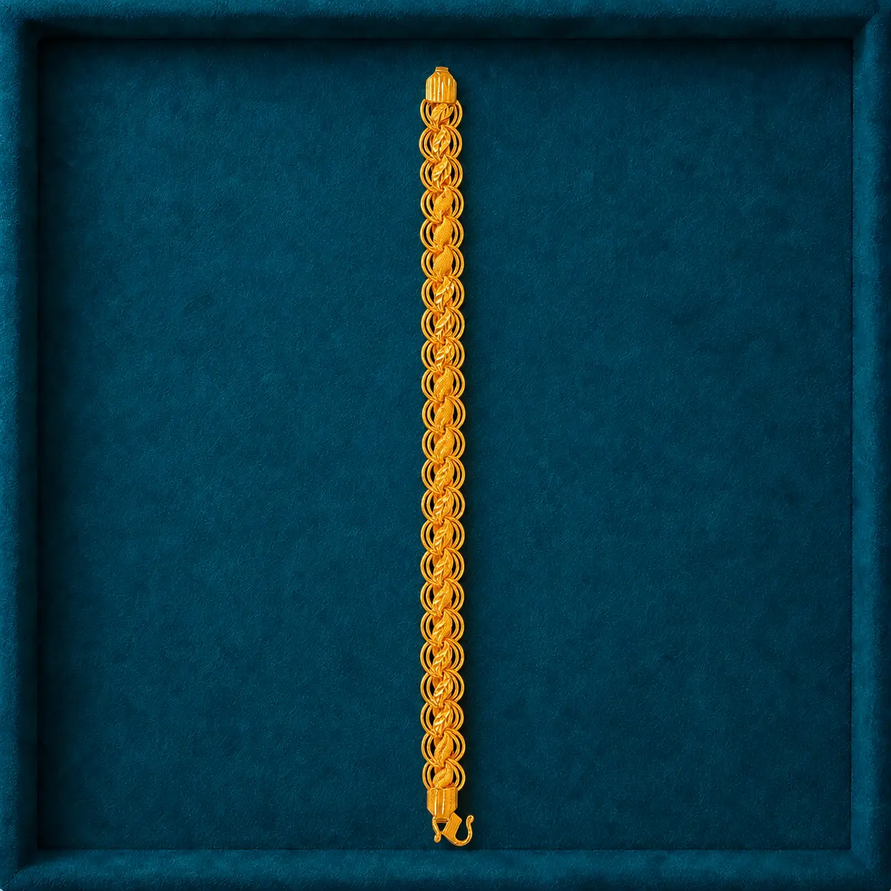 Braided Halo Link Gold Bracelet