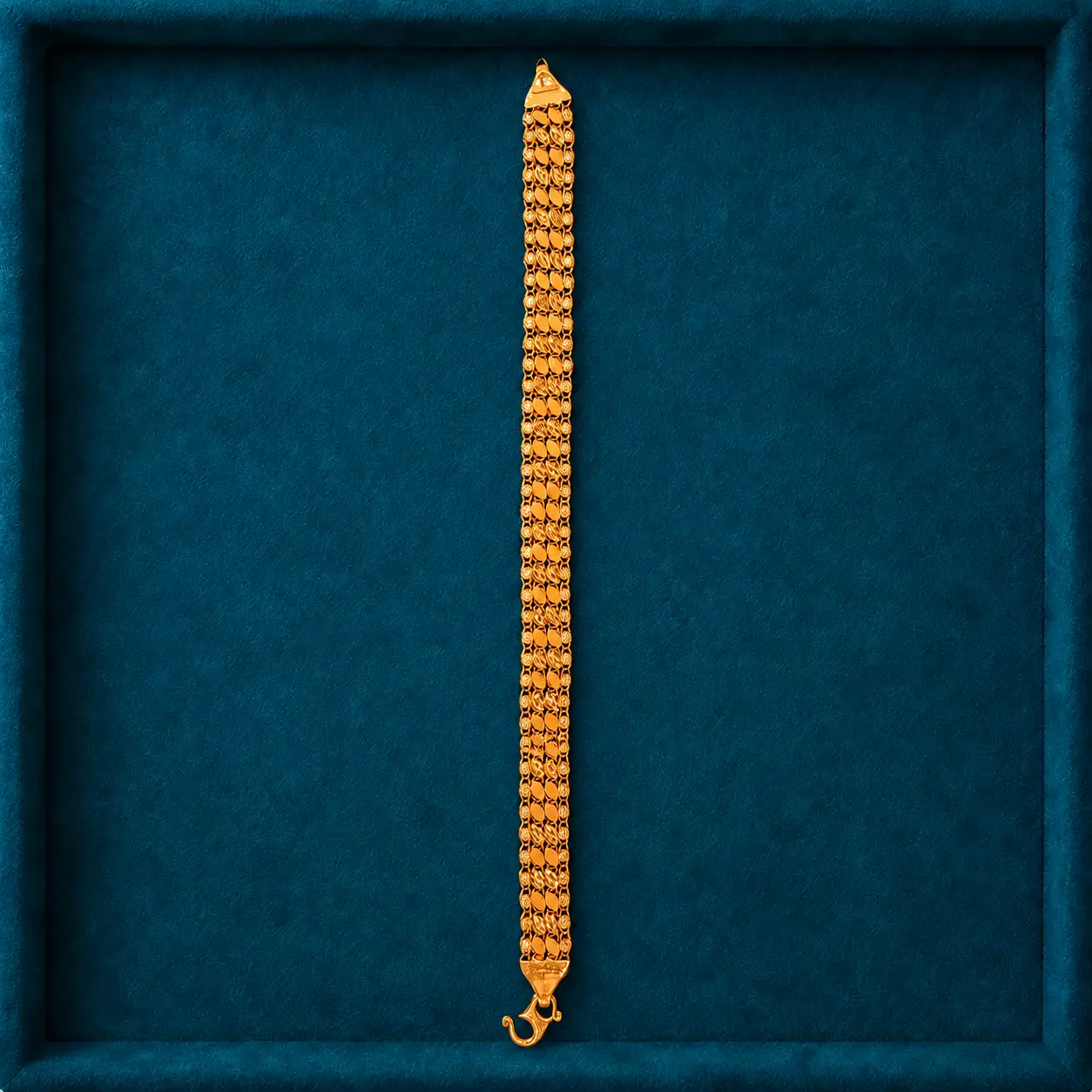 Layered Mosaic Link Gold Bracelet