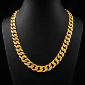 Faceted Curb Gold Chain